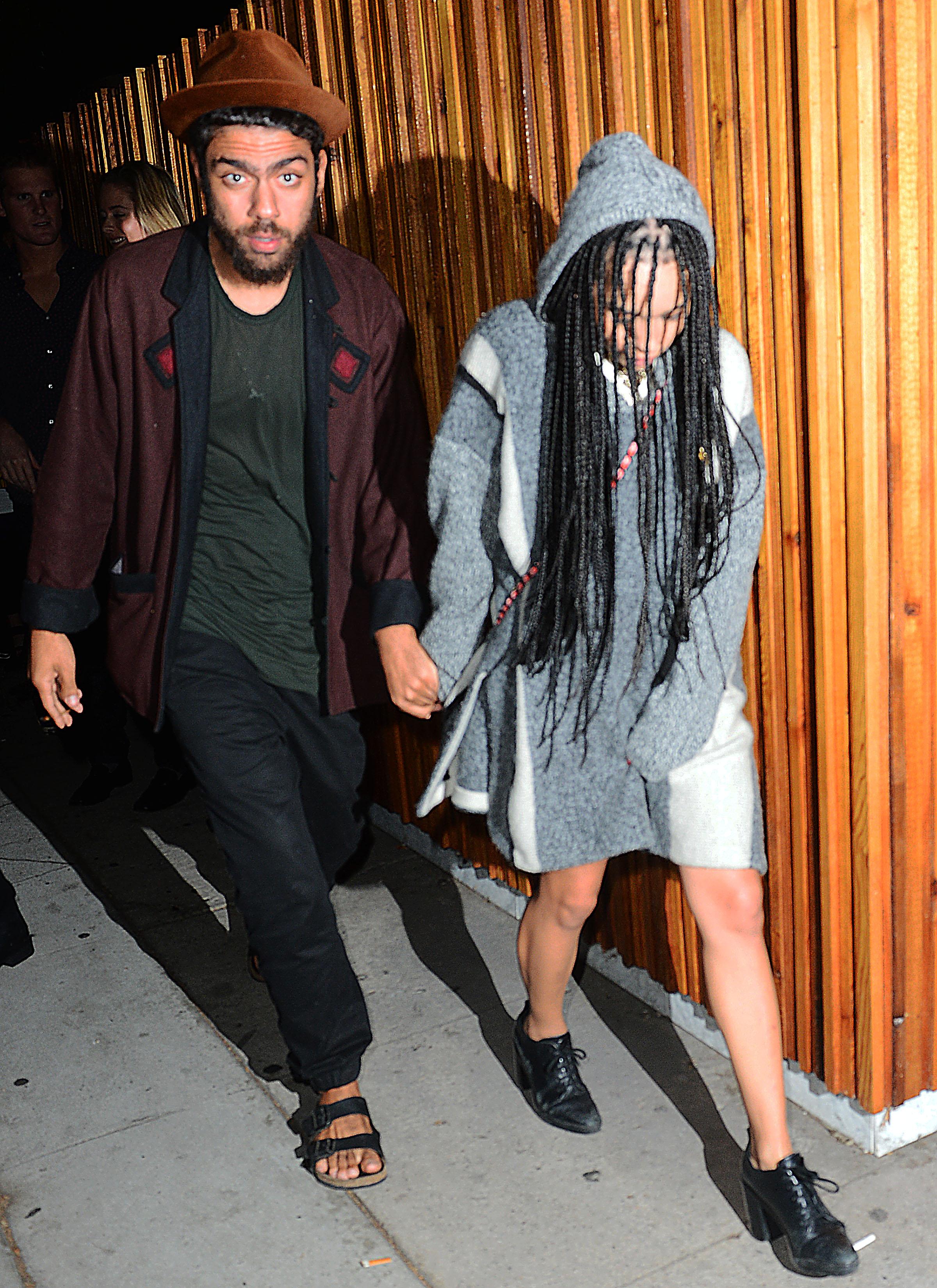 Zoe Kravitz holds hands with Noah Becker at Lily Allens after party