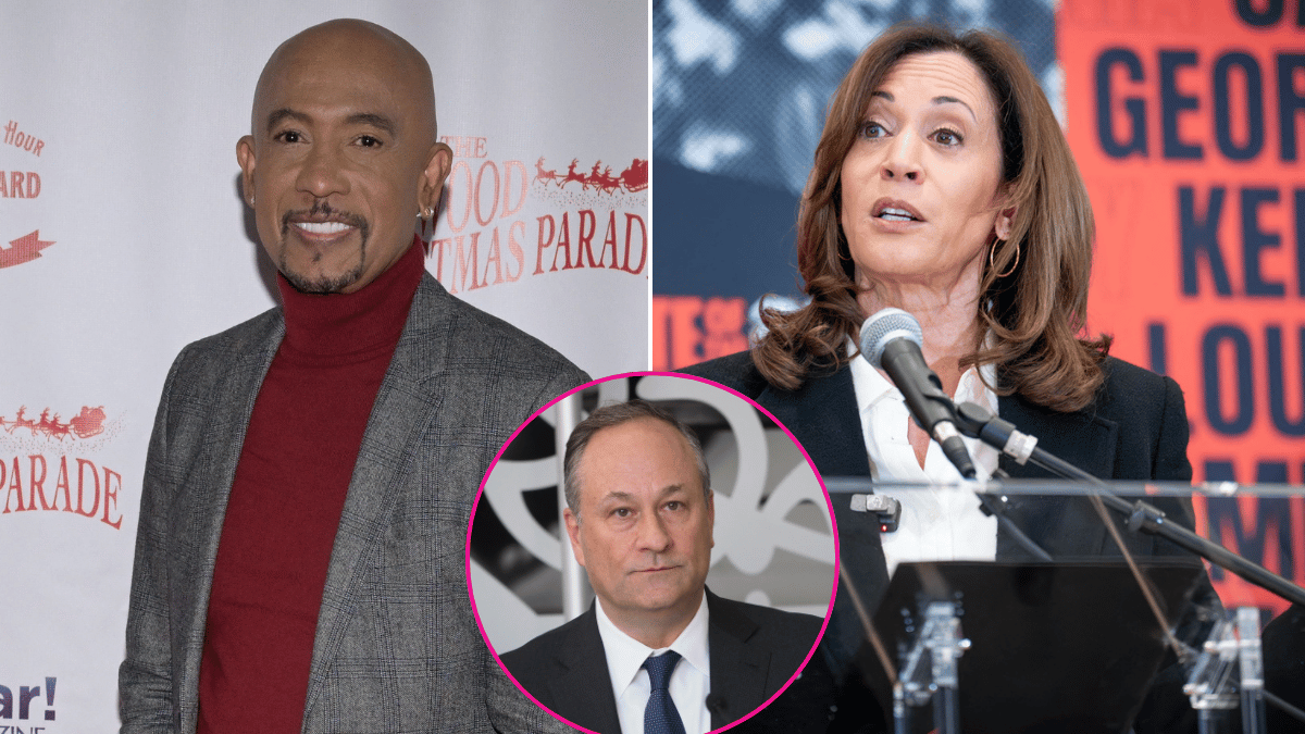 Montel Williams; Douglas Emhoff ; Kamala Harris.