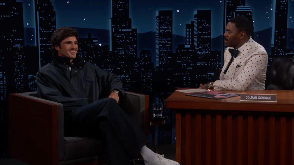 Image of Jacob Elordi revealed he broke both of his heels on 'Jimmy Kimmel Live' earlier this year after jumping off something.