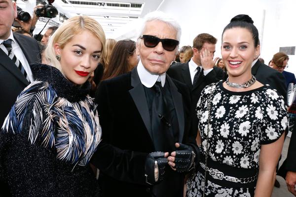 PFW Rita Ora Karl Lagerfeld Katy Perry