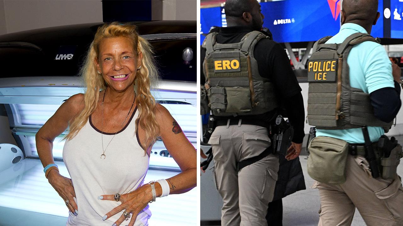Image of Patricia Krentcil and ICE agents.