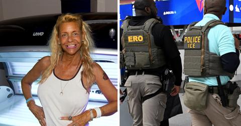 Image of Patricia Krentcil and ICE agents.