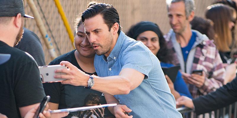 Milo ventimiglia selfies fans jimmy kimmel live main