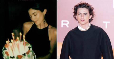 Composite photo of Kylie Jenner and Timothee Chalamet