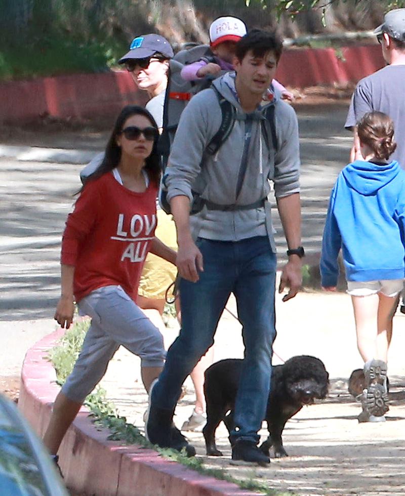 Exclusive&#8230; Mila Kunis &amp; Ashton Kutcher Take Wyatt Out For A Hike