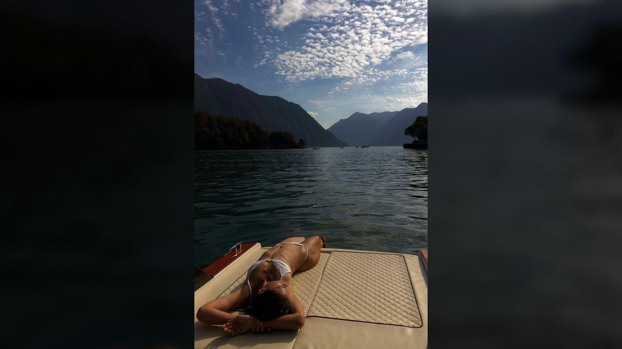 Photo of Katie Holmes stunned in a white bikini.