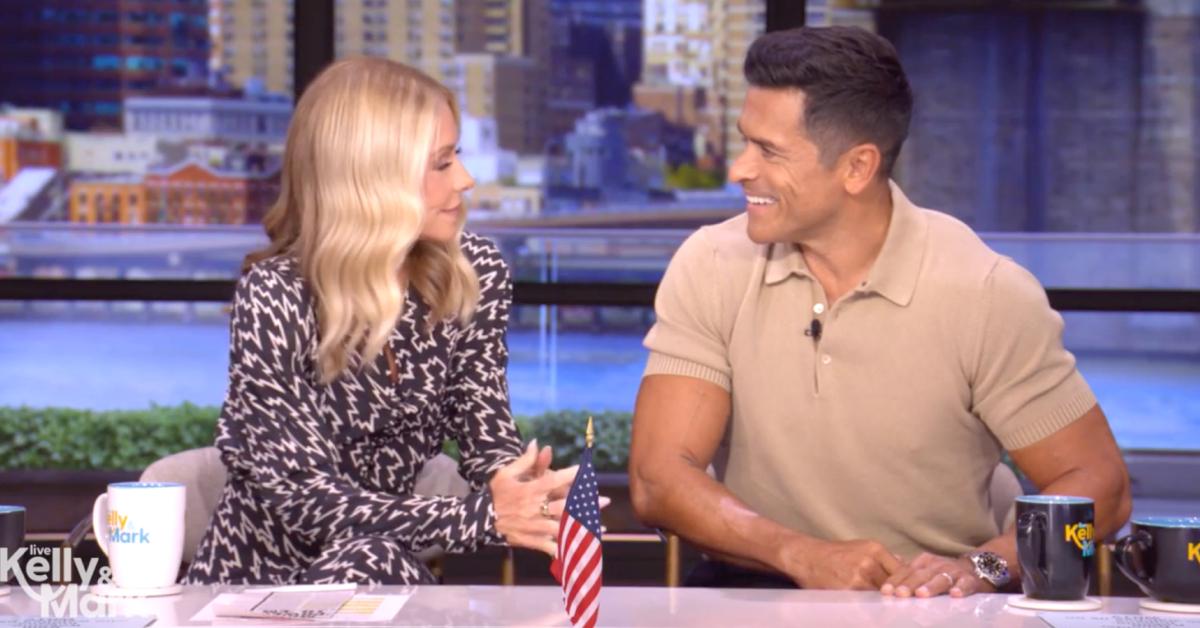 Image of Mark Consuelos informed 'Live' viewers he and Kelly Ripa are 'getting up there in age.'