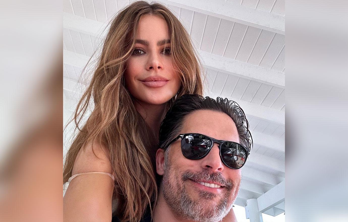 sofia vergara sizzles printed bathing suit getaway husband joe manganiello