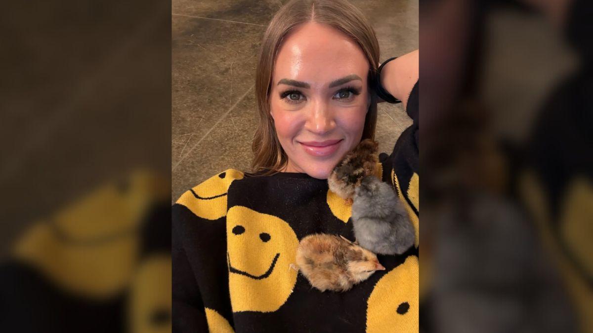 image of Carrie Underwood sparked a debate after sharing a new selfie with her baby chicks.