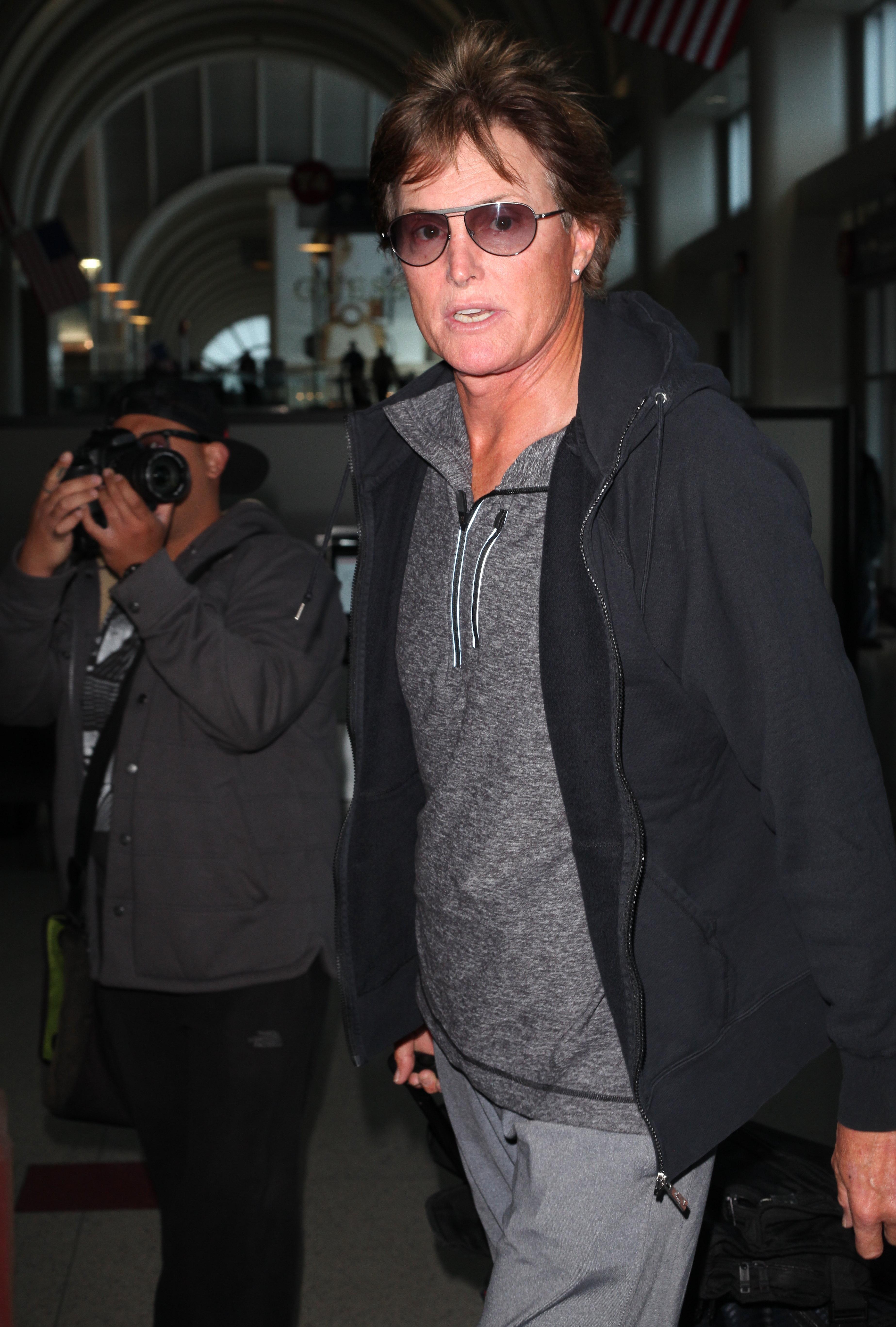 Bruce Jenner arrives at LAX Airport in Los Angeles, CA