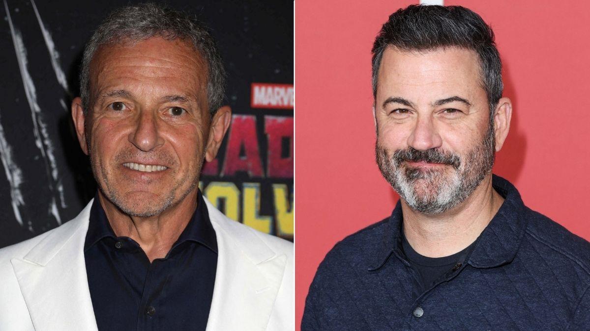 Split photo of Bob Iger and Jimmy Kimmel
