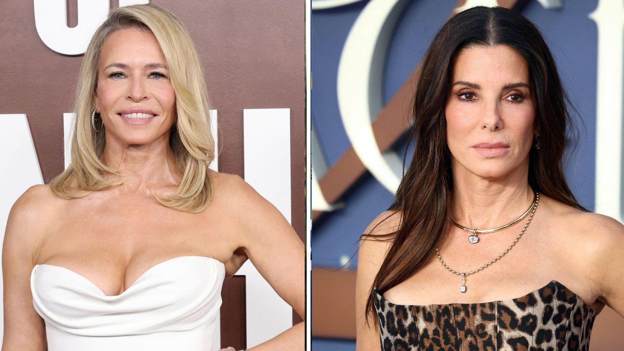 Image of Sandra Bullock jokingly lectured Chelsea Handler about her behavior as a late-night host during the memorable comedy bit.