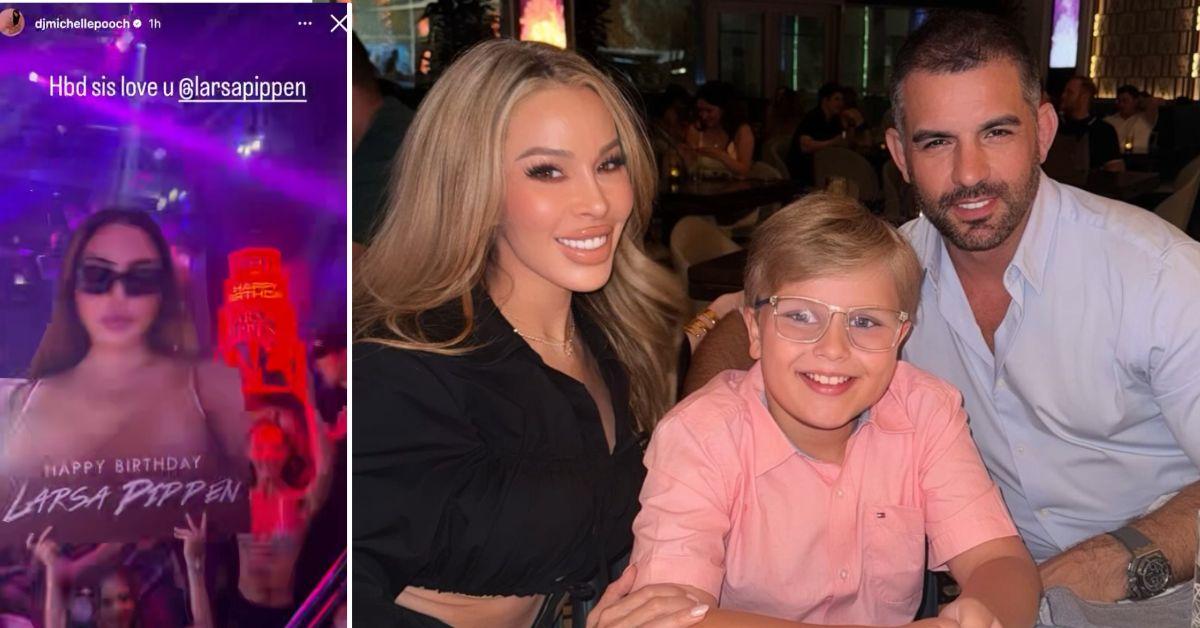Composite photo of Larsa Pippen's party and Logan Hochstein's celebration