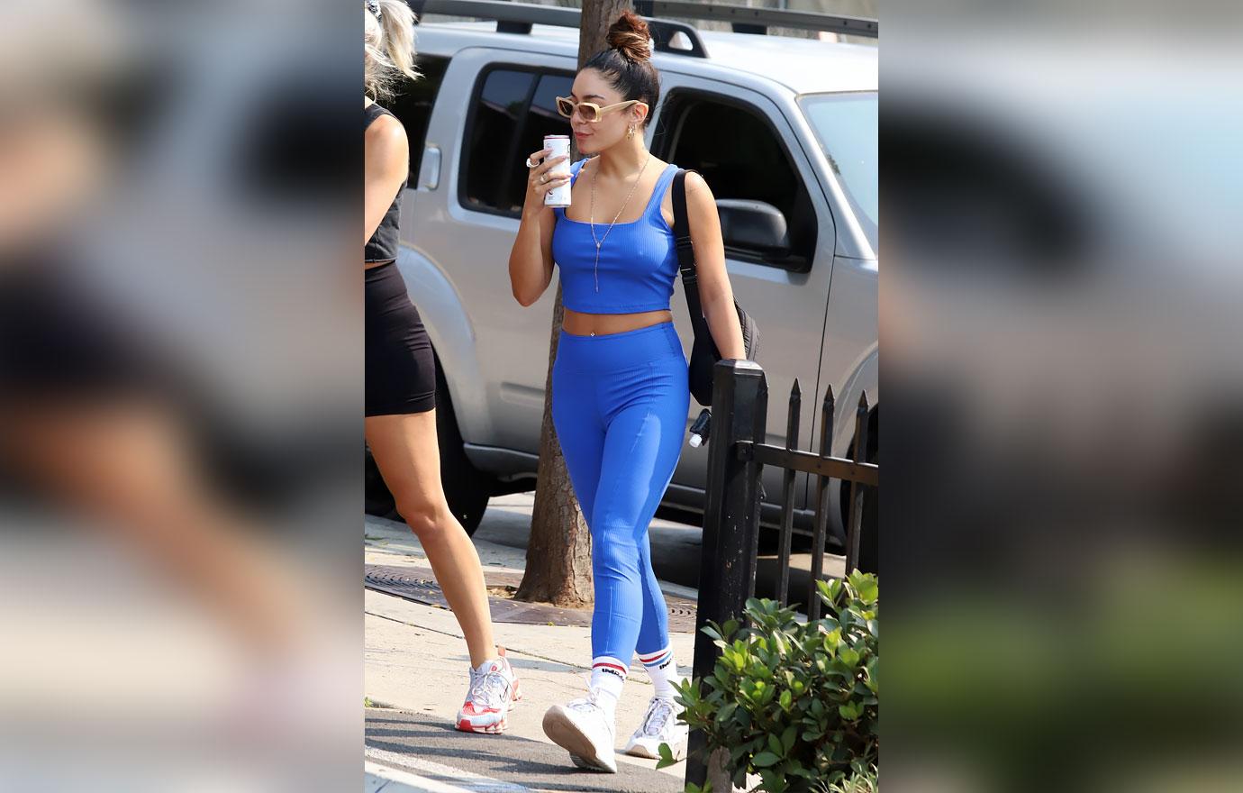 vanessa hudgens blue athleisure cali water