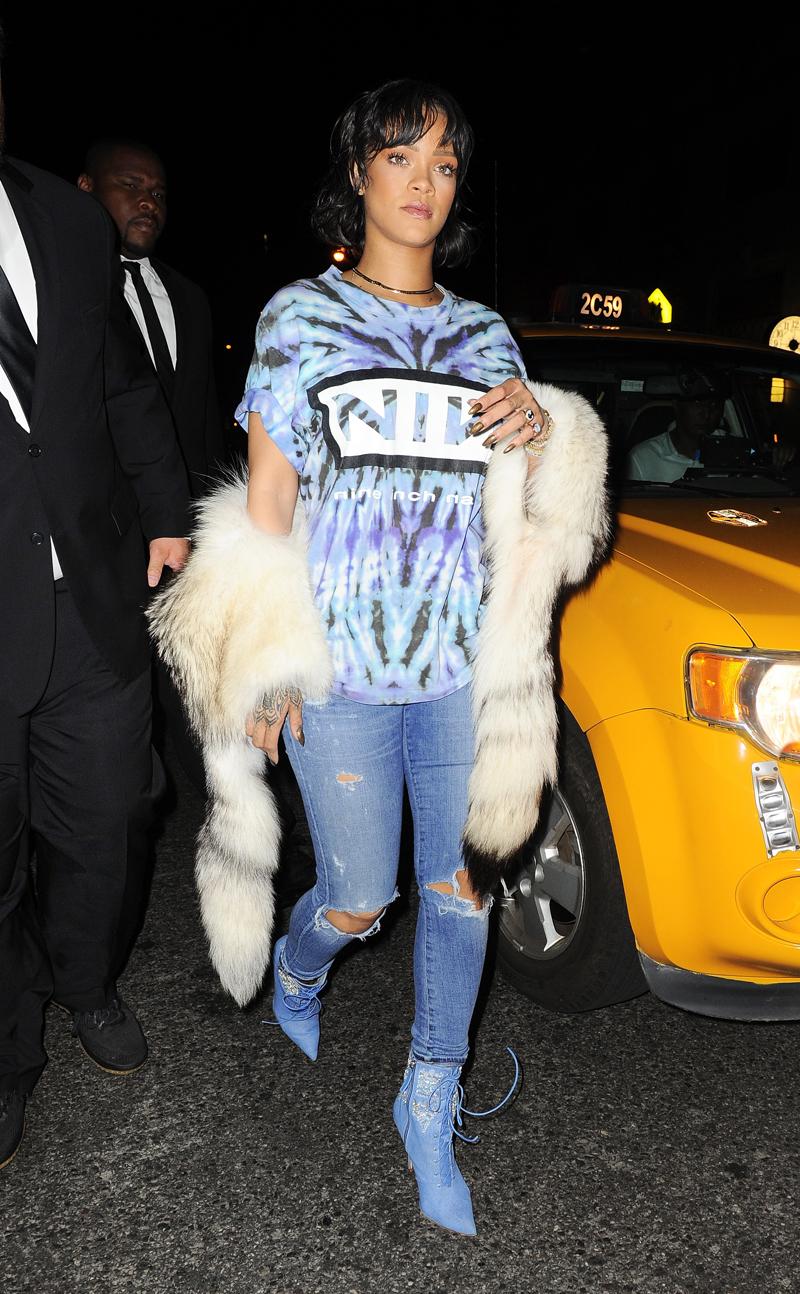 Rihanna looks every bit the fashionista as she goes clubbing at Up&amp;Down in NYC