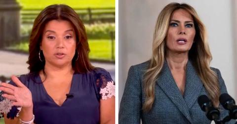 Split photo of Ana Navarro and Melania Trump