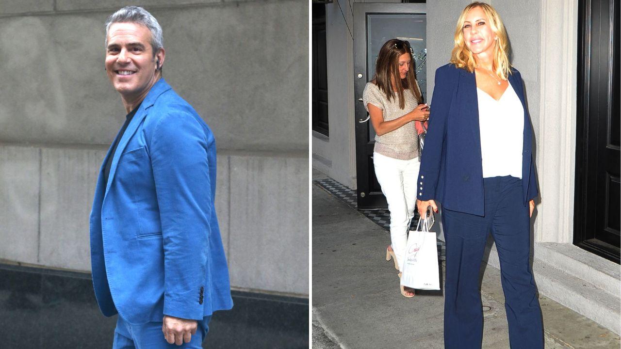 Image of Andy Cohen clarified his comments about Vicki Gunvalson before discussing the broader 'Housewives' dynamic.