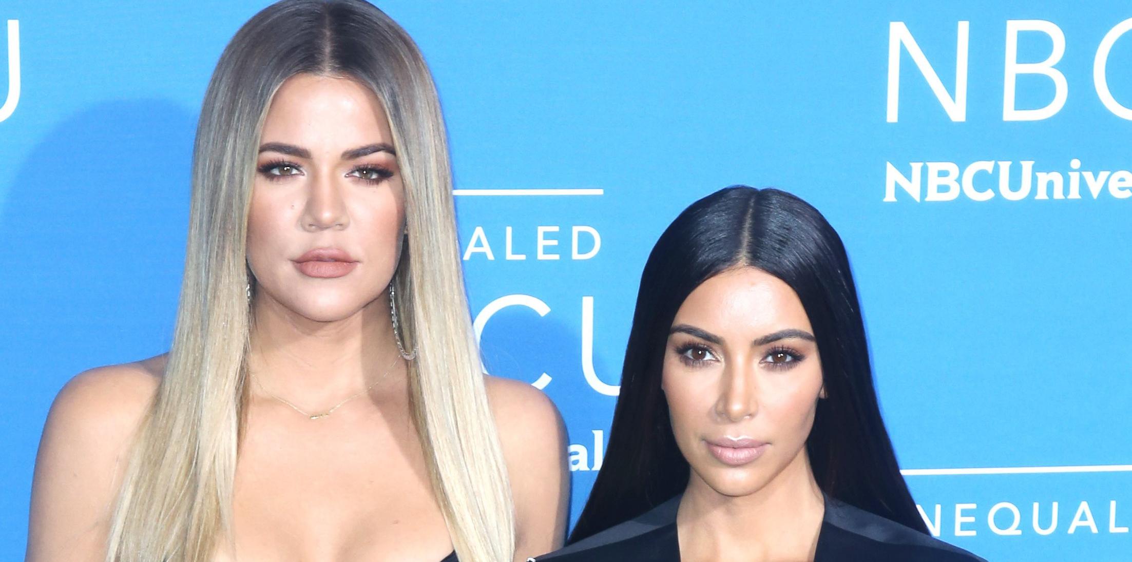 Kim and Khloe Kardashian at the 2017 NBCUniversal Upfront Red Carpet