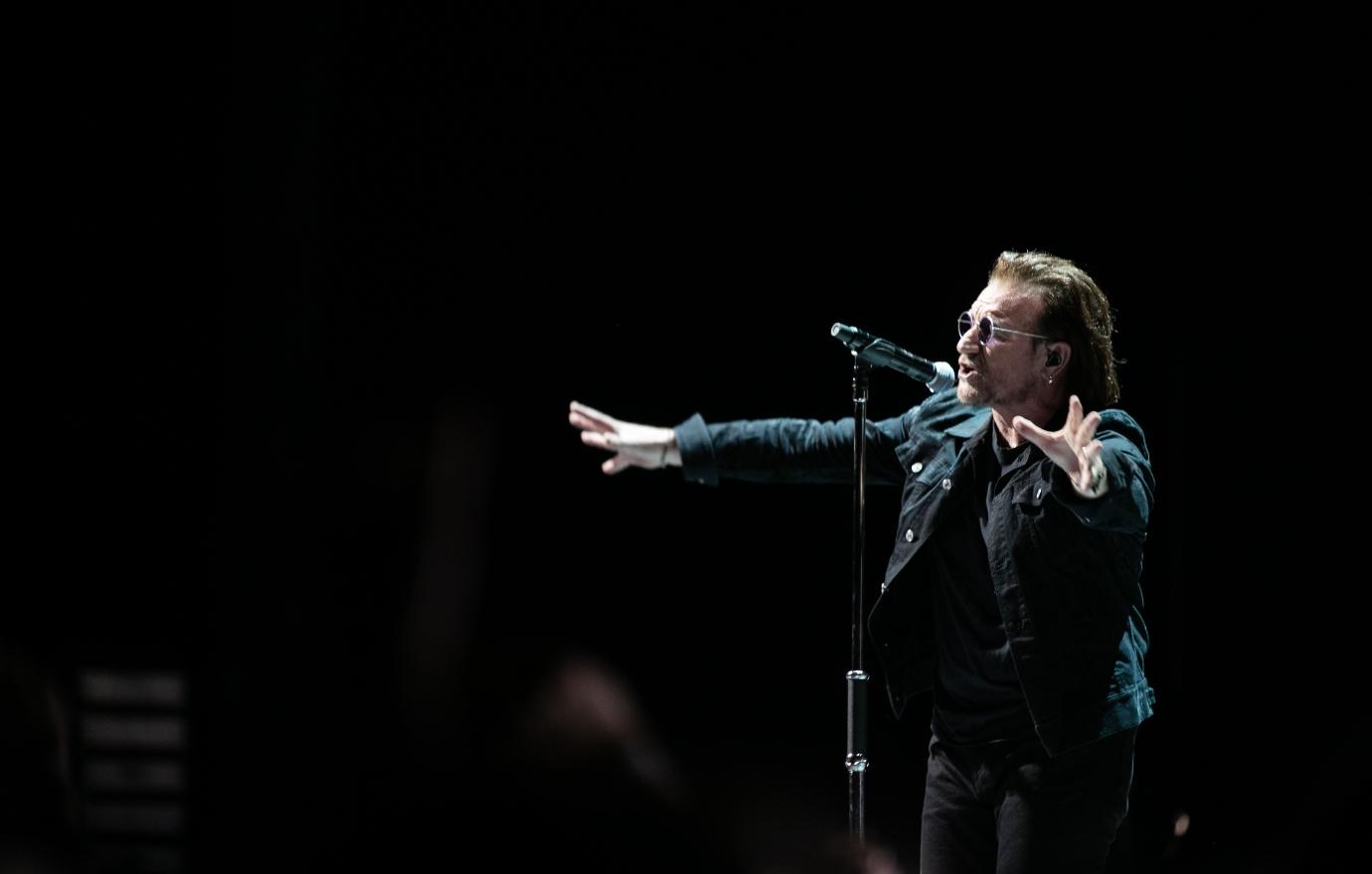 Bono performs onstage