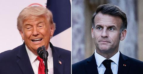 Photo of Donald Trump and Emmanuel Macron.