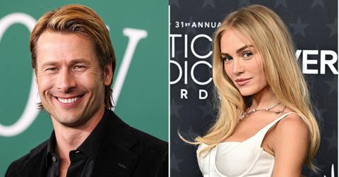Split photo of Glen Powell and Michelle Randolph