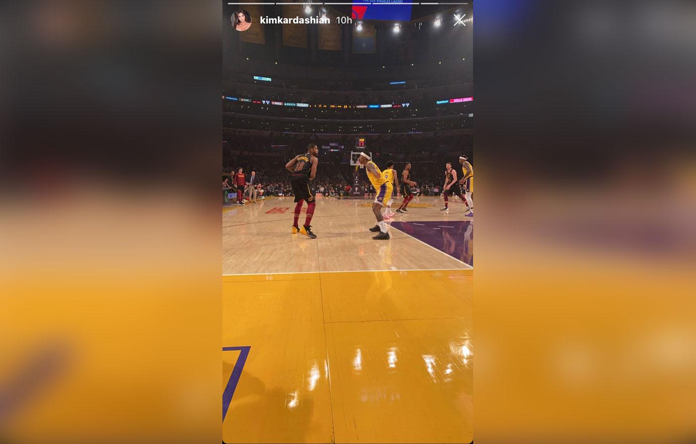 Kim Kardashian & Husband Kanye West Enjoy Date Night At Lakers Game