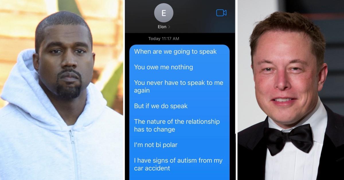 Kanye West Told Elon Musk That Car Crash Gave Him 'Signs of Autism' in  Leaked Messages