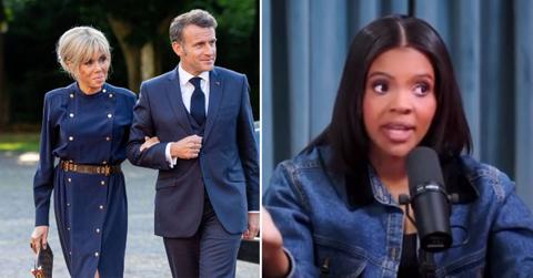 Composite photo of Brigitte Macron, Emmanuel Macron and Candace Owens