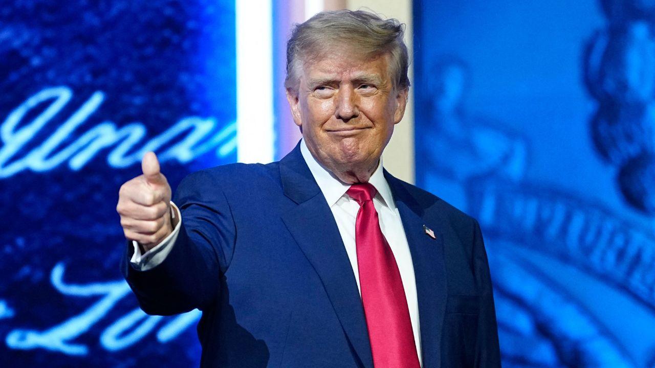Image of Donald Trump repeatedly addressed reports of empty seats during his convention remarks.