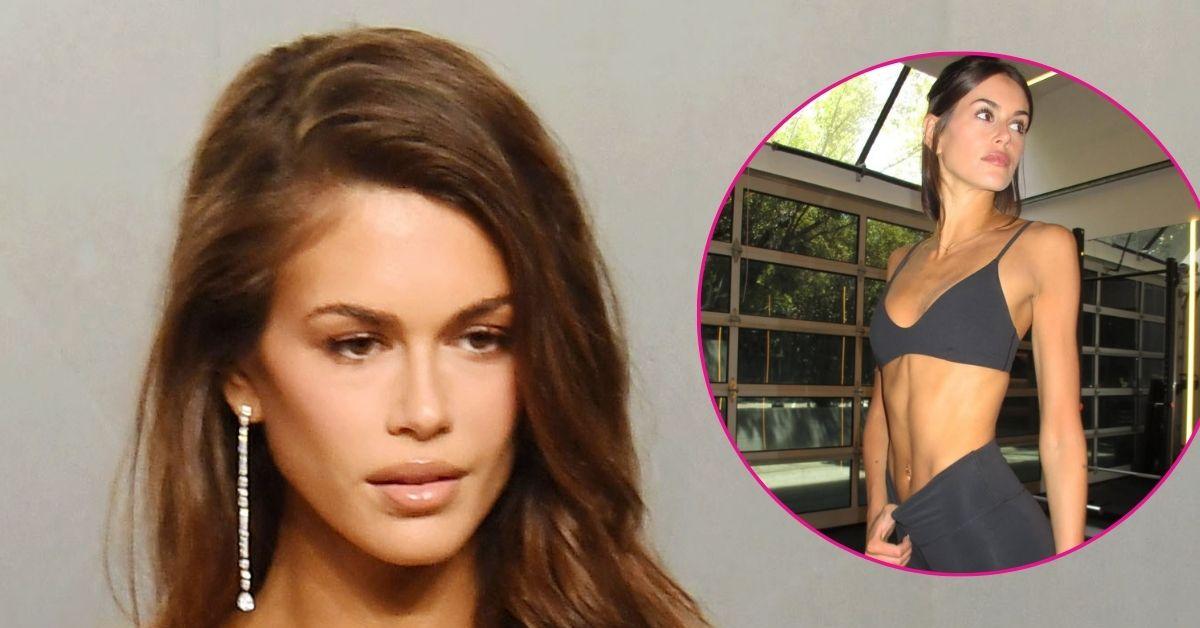 kaia gerber flaunts fit figure in workout look