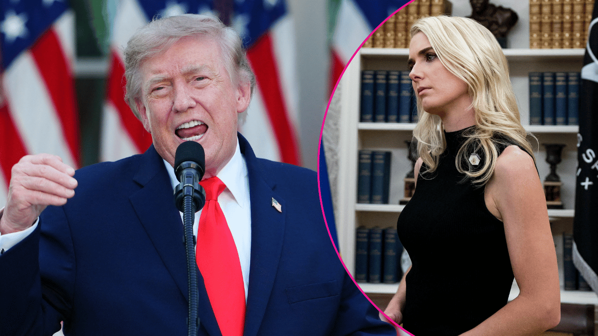 Composite photo of Donald Trump and Natalie Harp