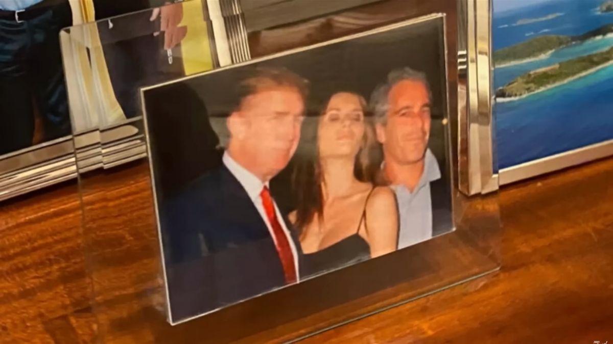 Image of A photo of Donald Trump, Melania Trump and Jeffrey Epstein was used to question inconsistencies.