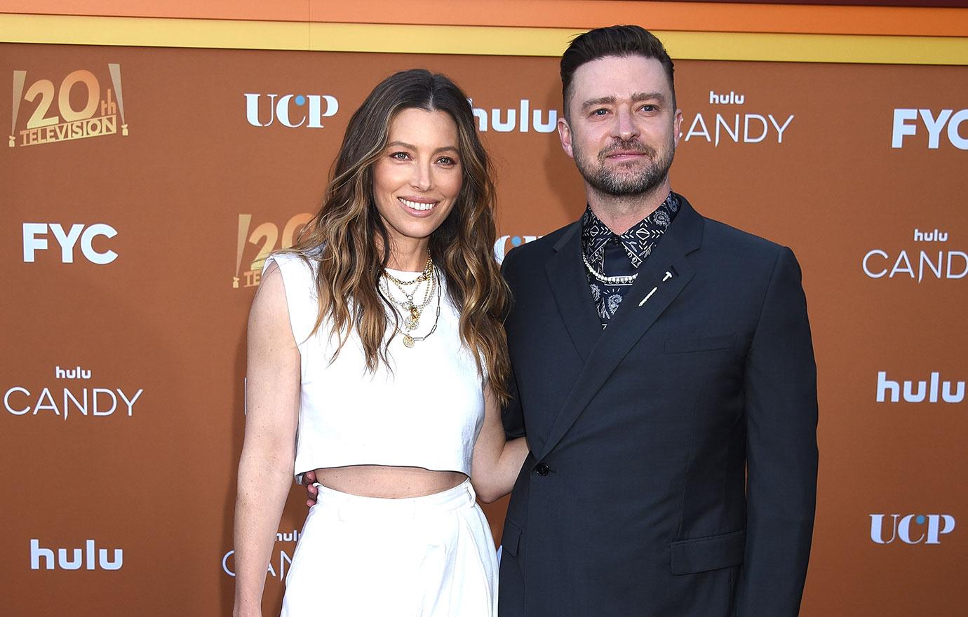 jessica biel and justin timberlake at hulus candy fyc event