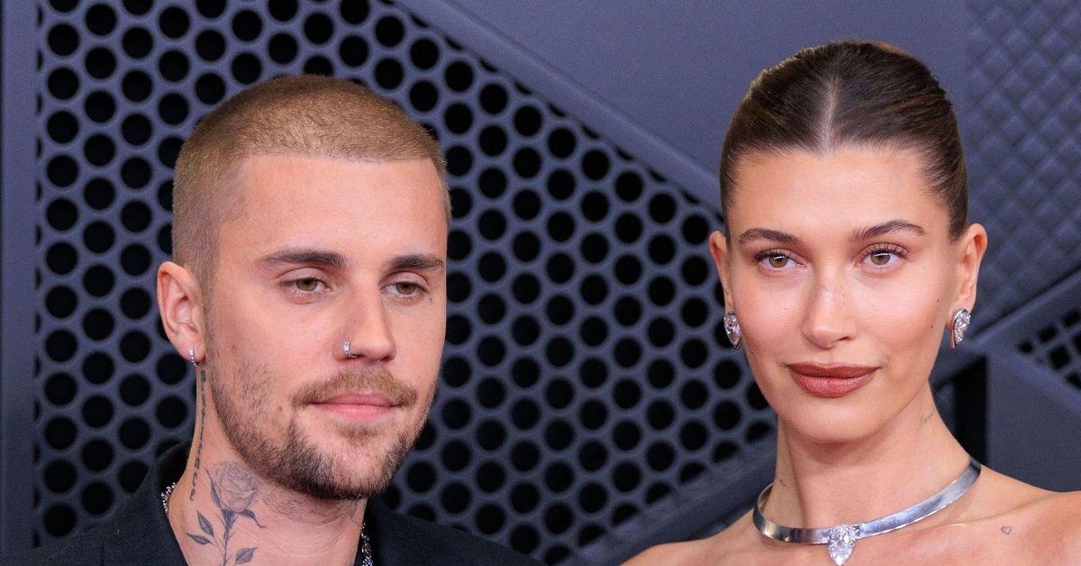 image of Hailey Bieber was by her husband's side while he recorded 'Swag.' 