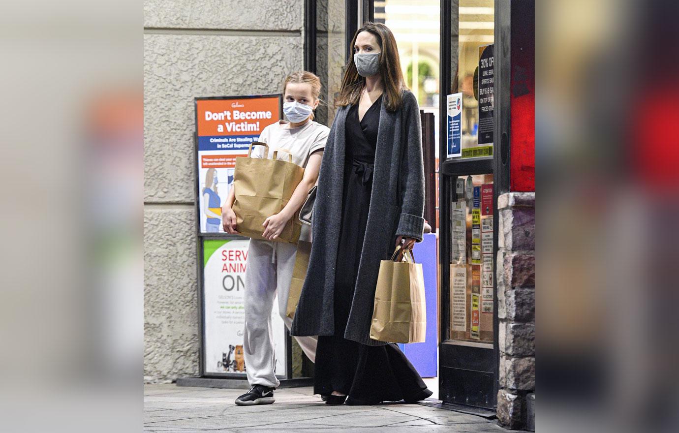 angelina jolie goes food shopping with daughter vivienne hollywood