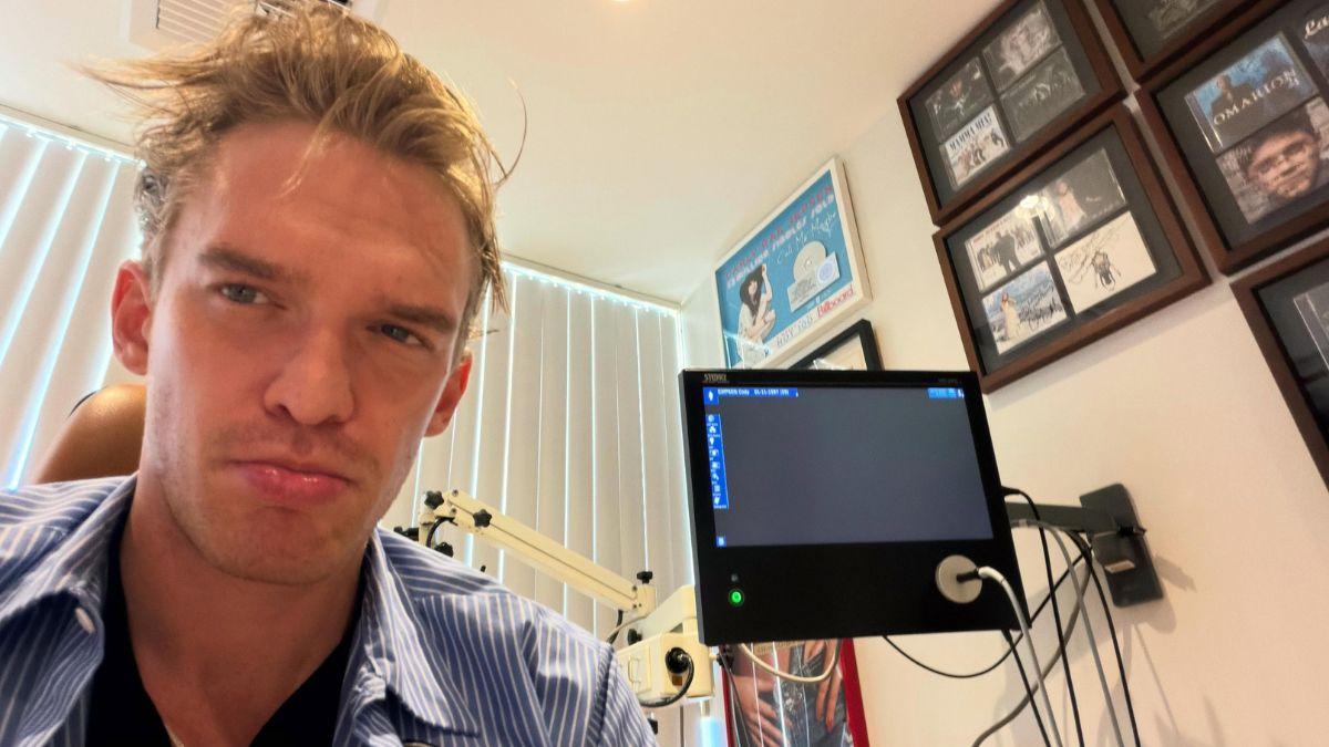 Photo of Cody Simpson claimed he sang 'through a sinus infection,' resulting in the hemorrhage. 