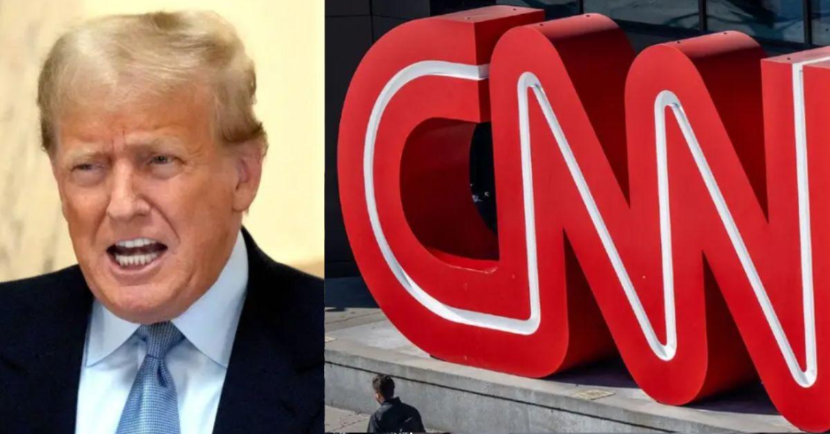 Composite photo of CNN and Donald Trump