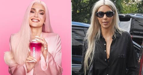 Split photo of Kylie Jenner and Kim Kardashian