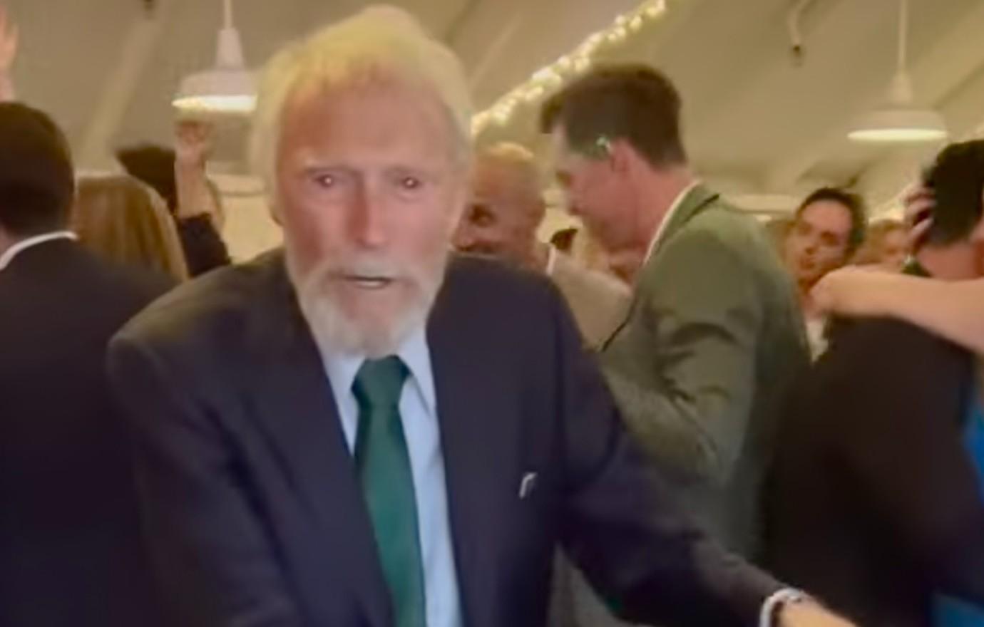 clint eastwood  scruffy beard rare appearance wedding