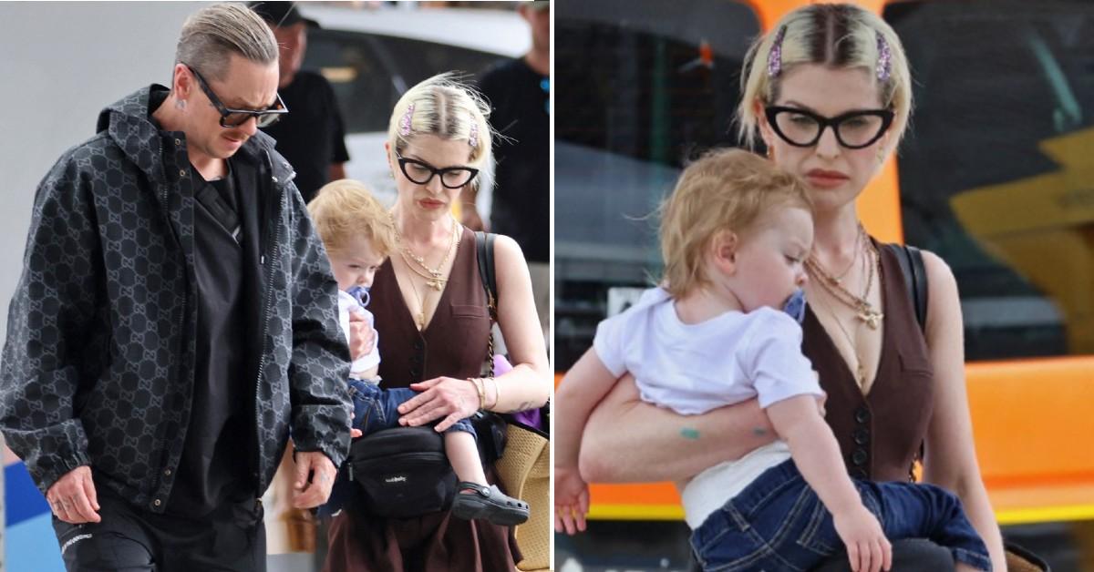 Photo of Kelly Osbourne, Sid Wilson and their son.