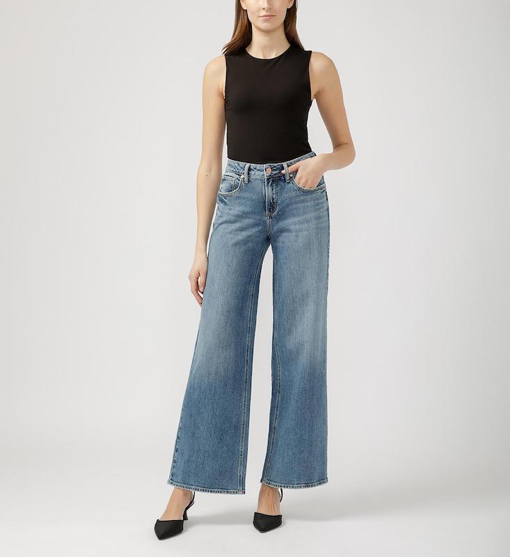 silver jeans co suki mid rise wide leg jeans