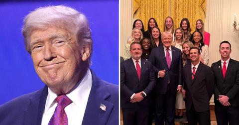 Photo of Donald Trump and The University of Georgia women's tennis team