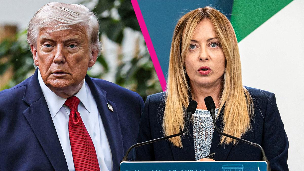 Composite photo of Donald Trump and Giorgia Meloni