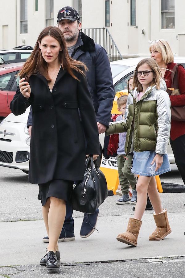 Ben Affleck and Jennifer Garner spend some quiet family time at church