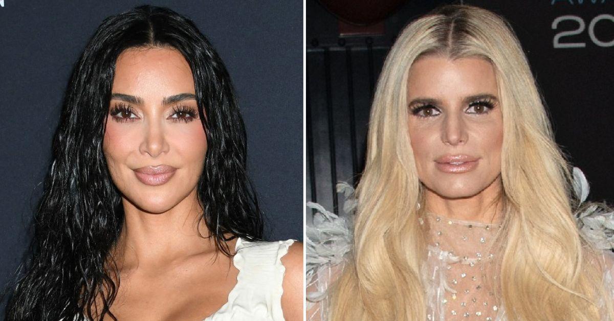 Composite photo of Kim Kardashian and Jessica Simpson. 