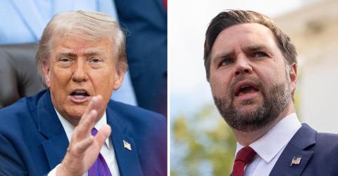 split of Donald Trump, JD Vance.