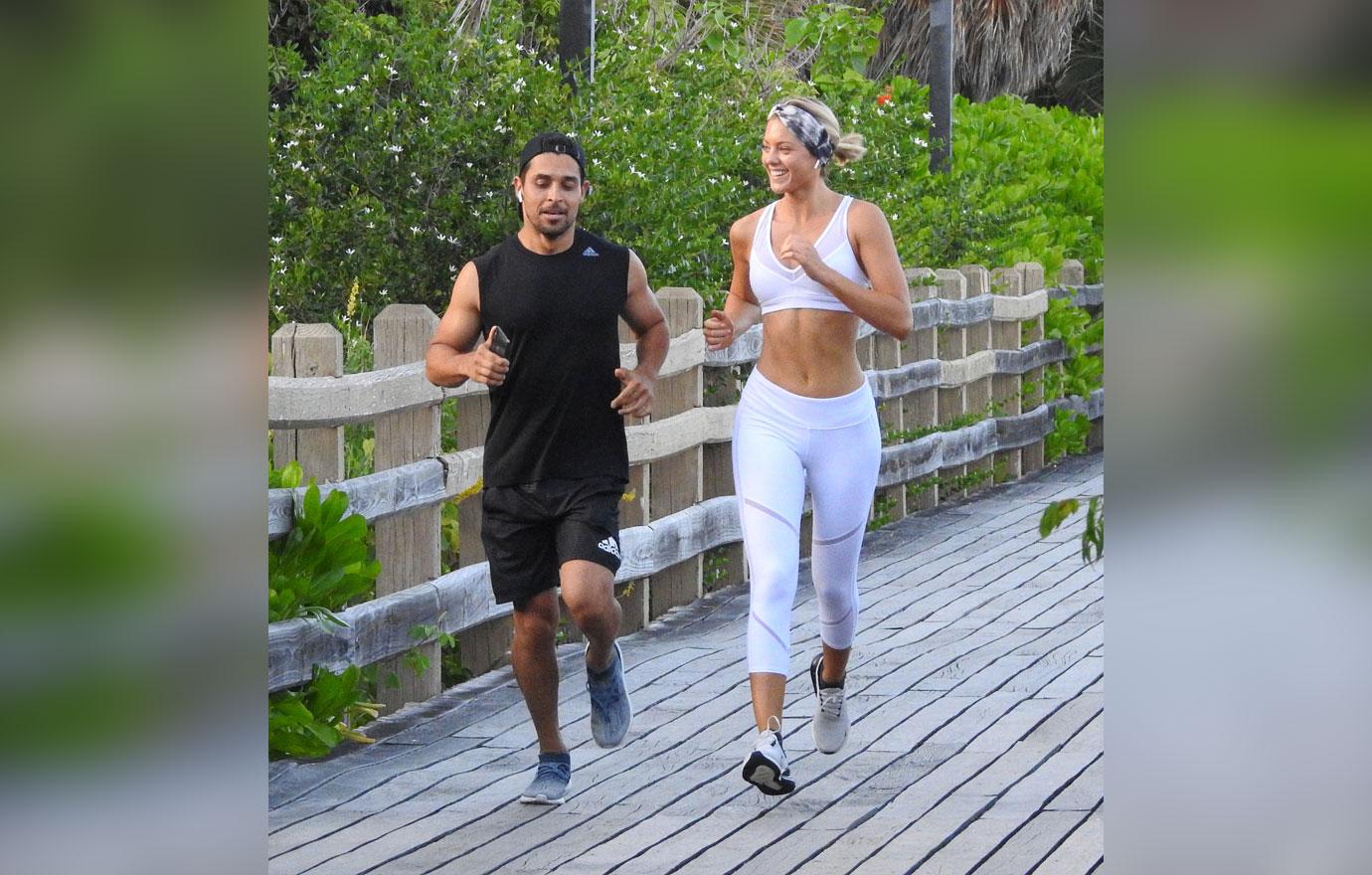 Wilmer Valderrama And Girlfriend Amanda Pacheco Jogging Miami