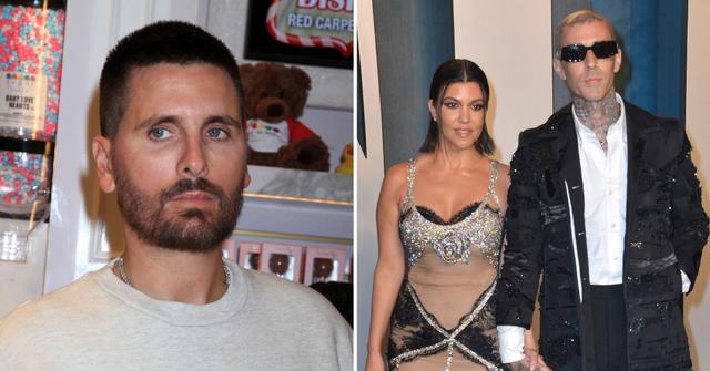 scott disick emotional supportive kourtney kardashian give birth travis barker