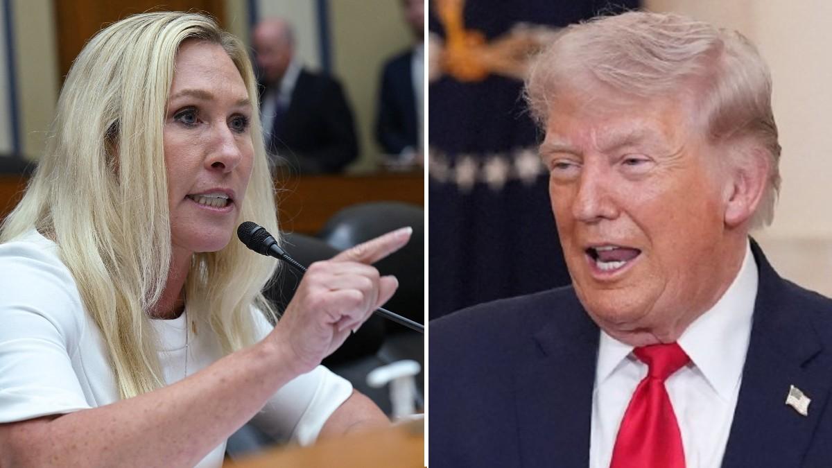 split of Marjorie Taylor Greene and Donald Trump. 