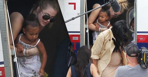 North west st barts airplane kim kardashian pregnant